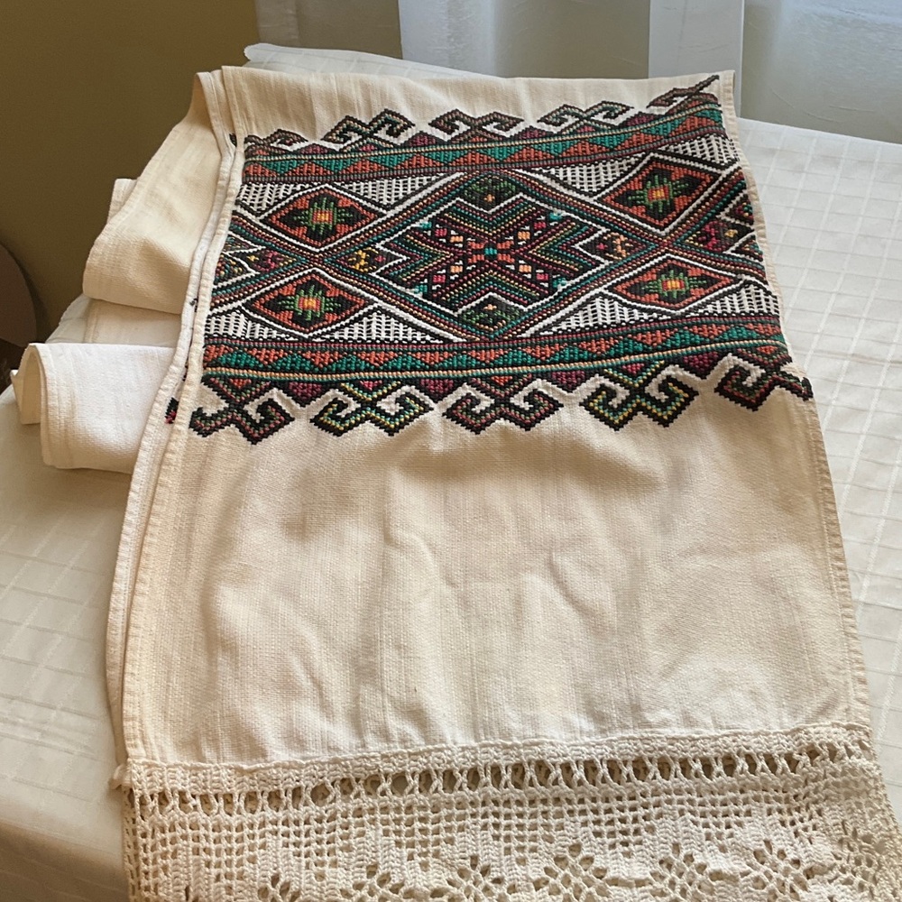 Traditional Ukrainian Embroidered Table Runner